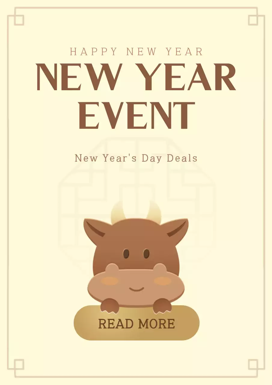 Beige Simple New Year Promotion Poster