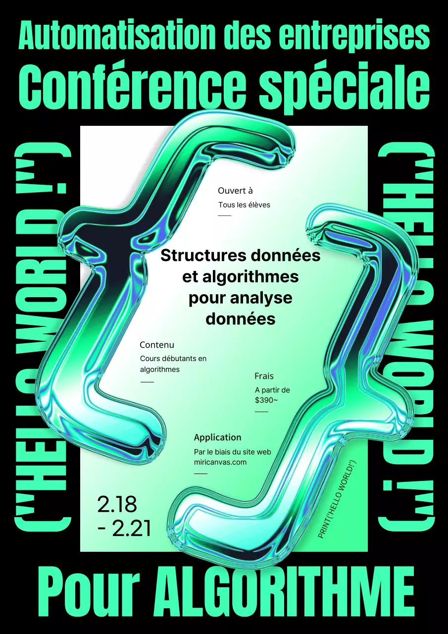 Algorithme tridimensionnel vert clair spécial