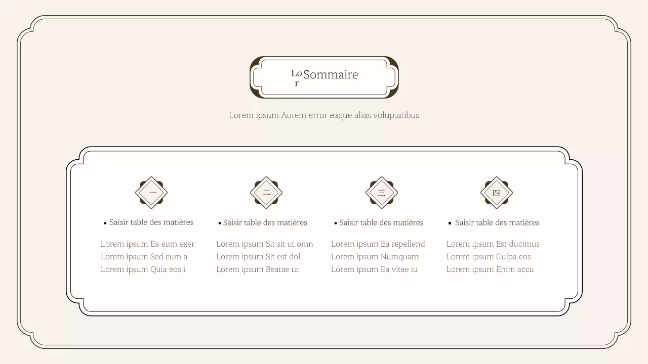 Kit de présentation simple de style oriental