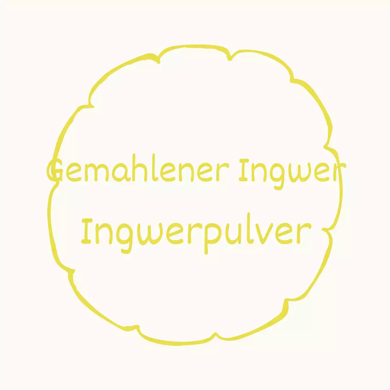 Gelber, handgezeichneter und handgeschriebener Aufkleber