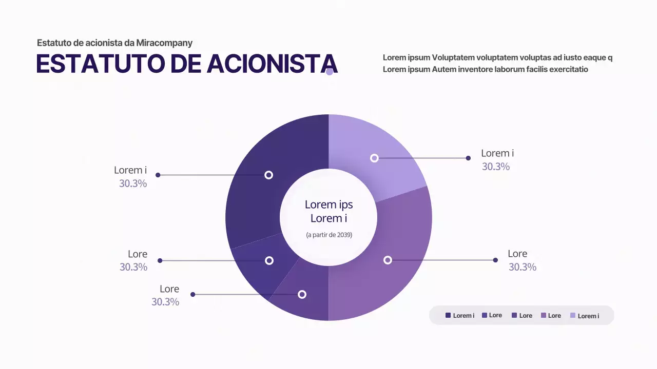 Gráfico de pizza simples roxo