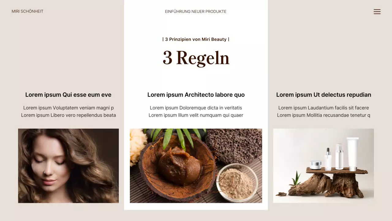 Neue Naturhaarprodukte in Grün und Beige