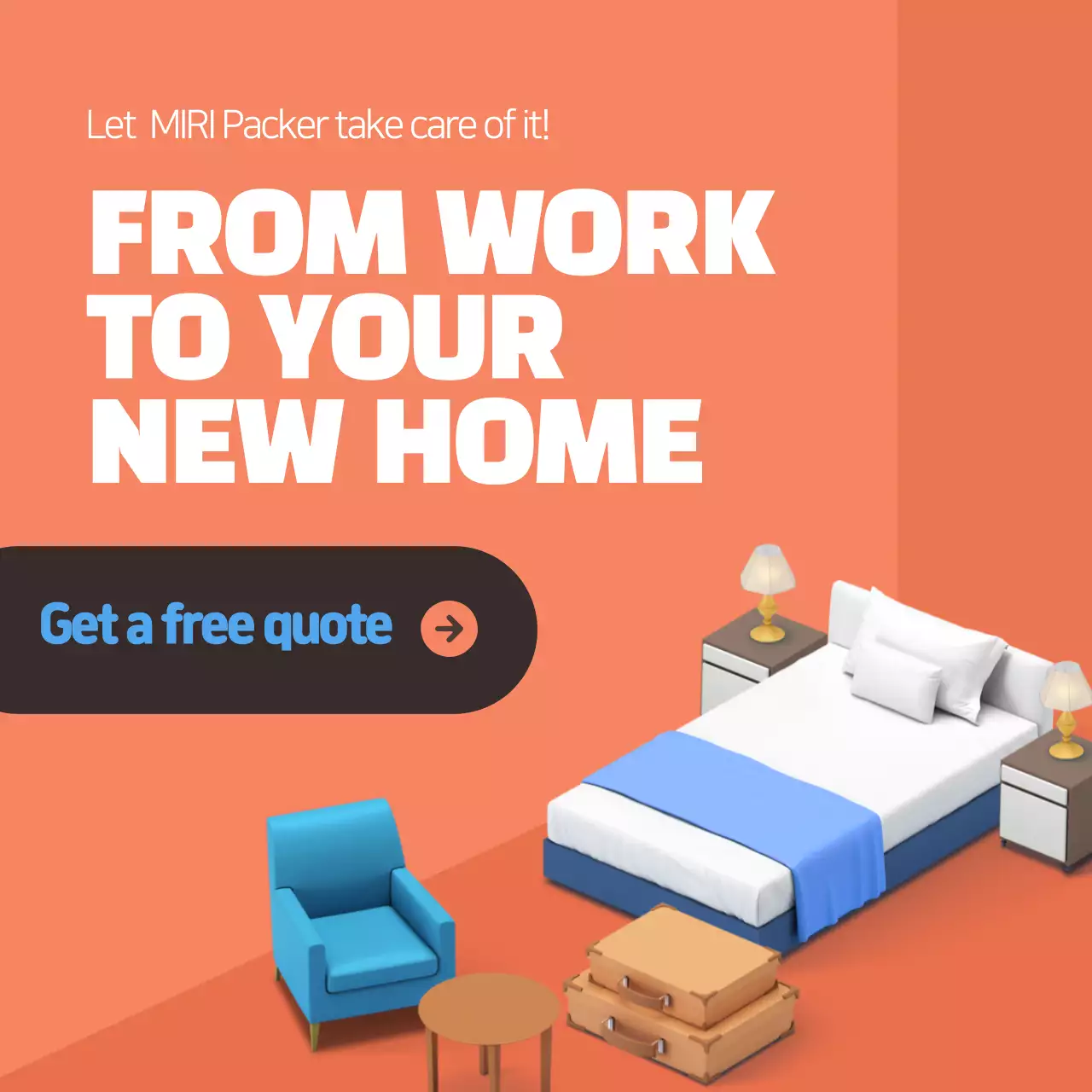 Blue Modern Moving Promotion Instagram Post