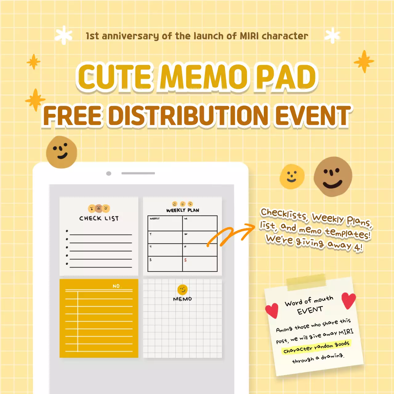 Yellow Trendy Memo Promotion Social Media Post