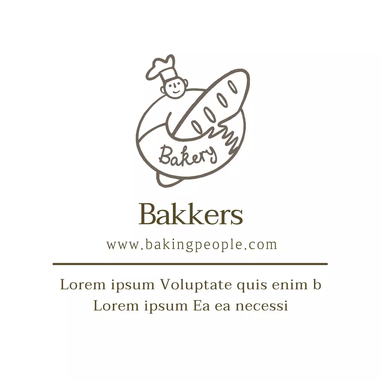 Bruine illustratie logo bakkerij etiket