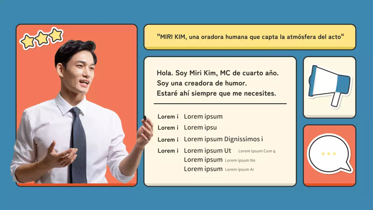 Un portafolio para artistas de la industria del espectáculo con un simpático concepto de pegatinas rojas y verdes