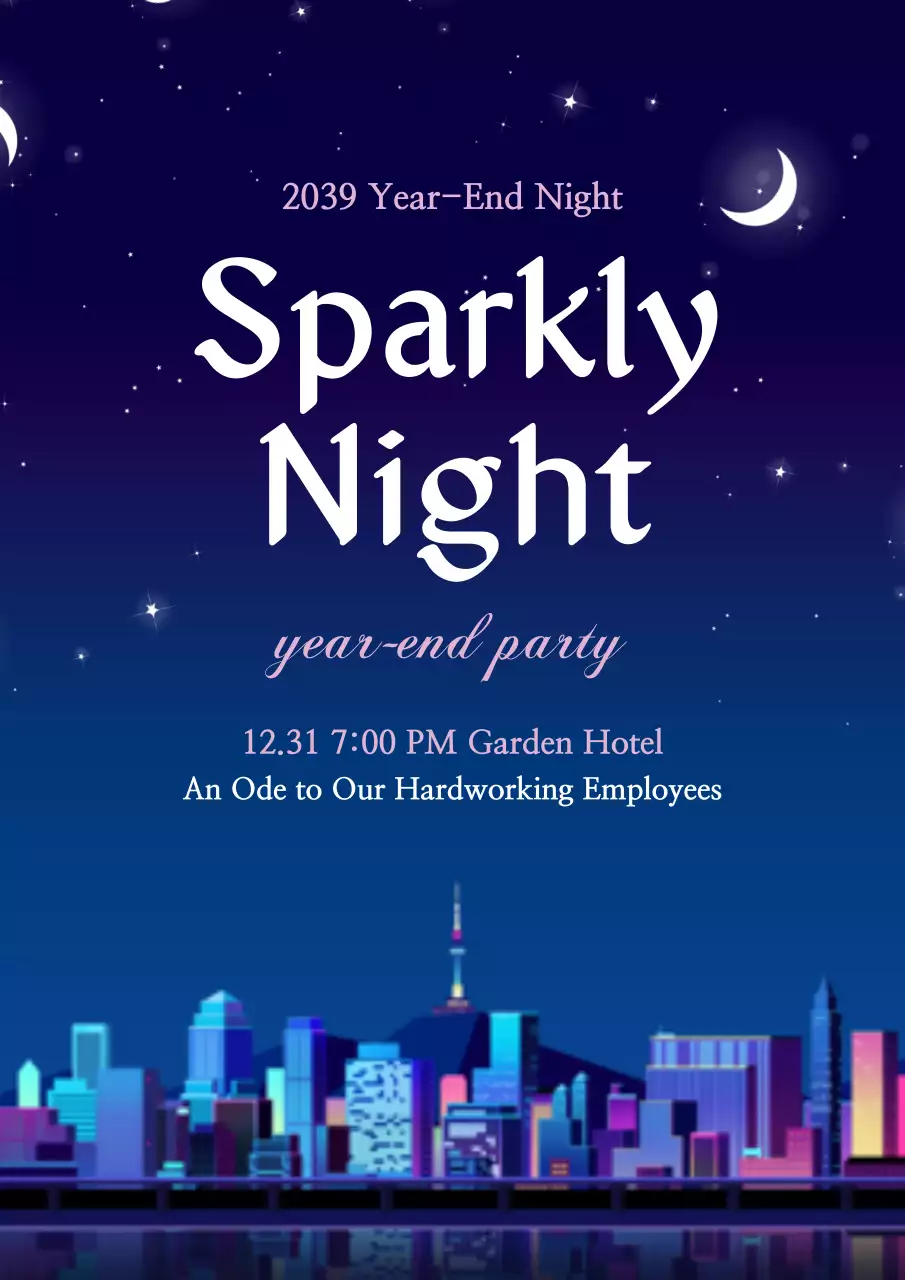 Blue Elegant Party Invitation Poster