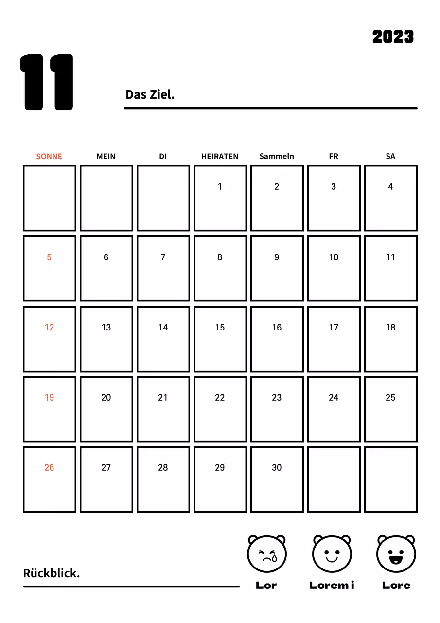 Neujahrsvorsatz-Tracker mit klaren Linien