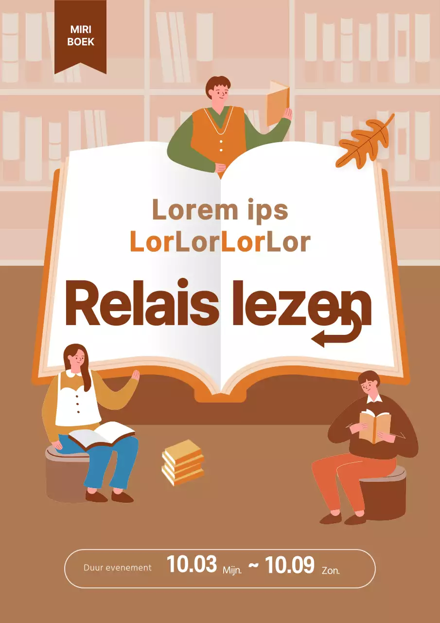 Een eenvoudig estafette-evenement voor oranje lezen