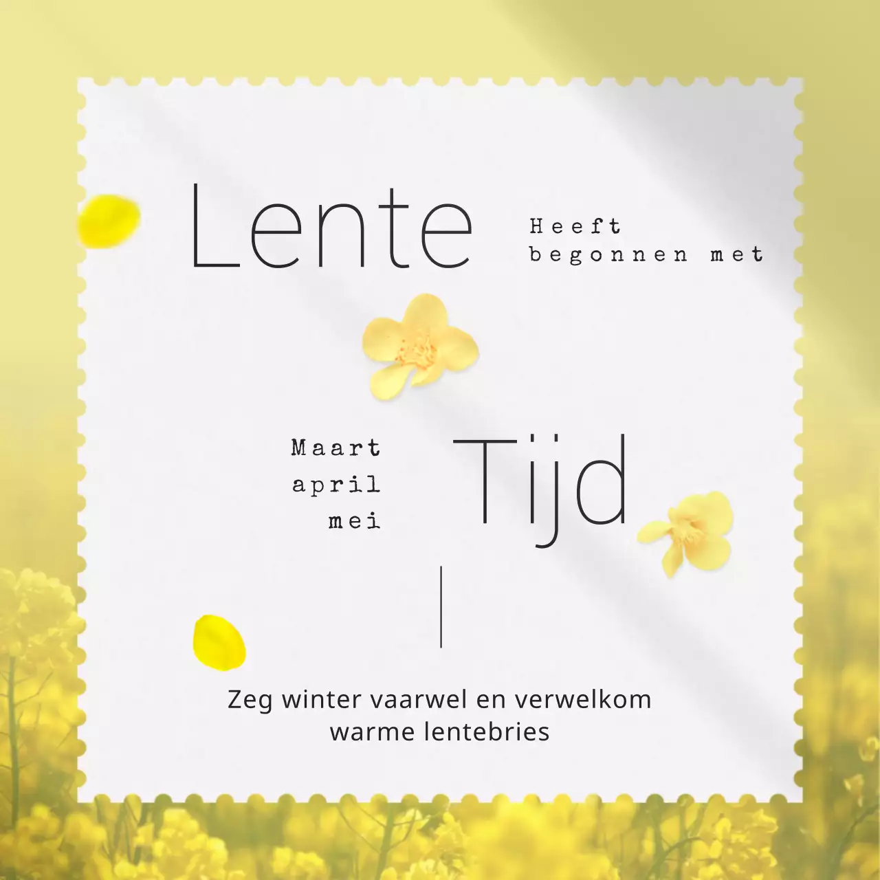 Zachte, sentimentele en frisse lente- en bloemenansichtkaarten in pastel en geel voor de viering van Chinees Nieuwjaar.