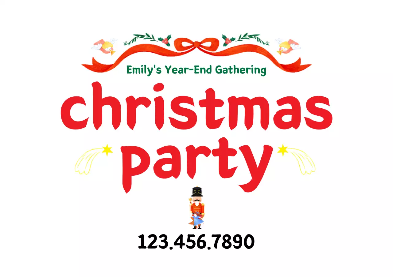 Red Traditional Christmas Invitation Poster