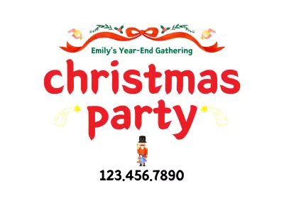 Red Traditional Christmas Invitation Poster