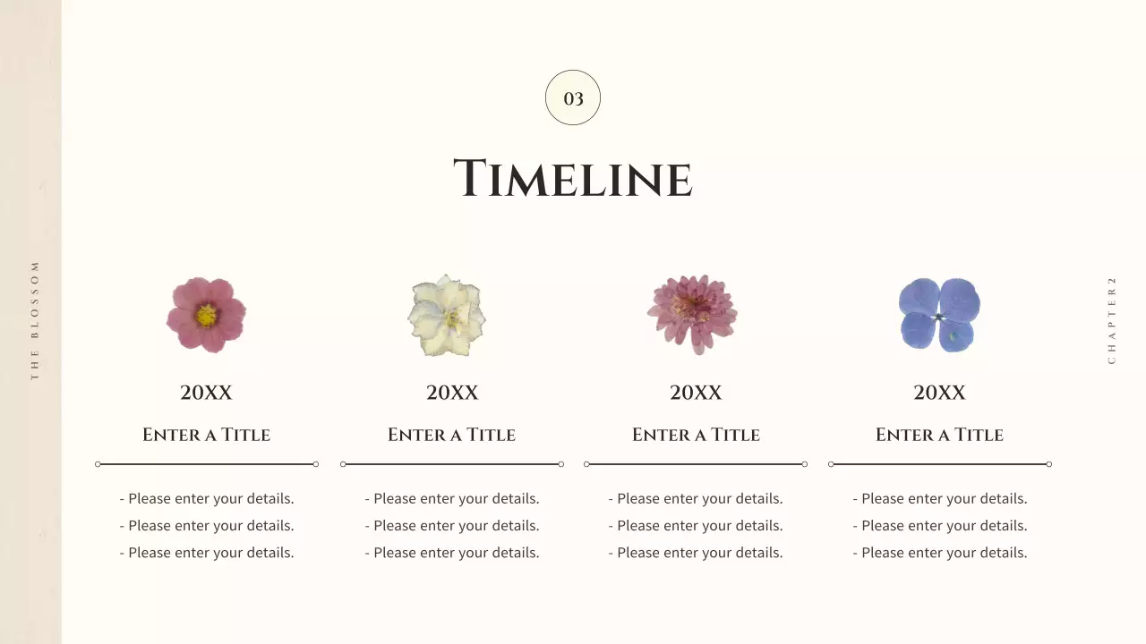 Beige Floral Flower Presentation