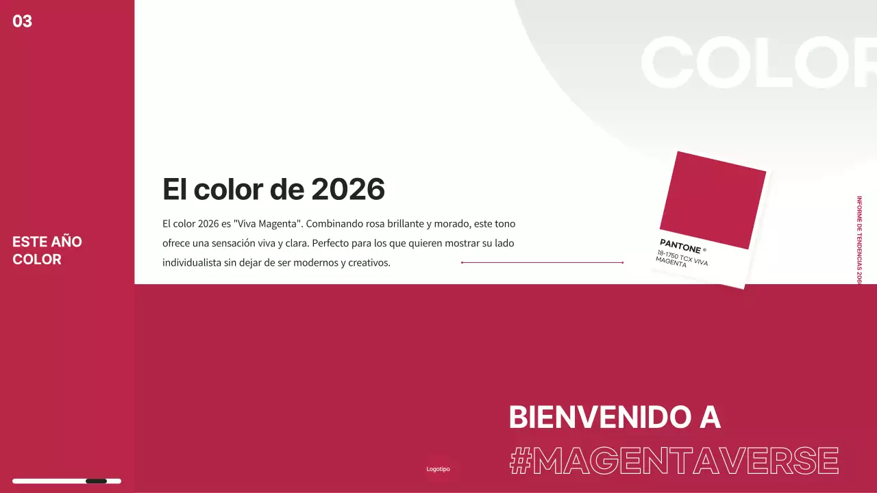 Tema del informe de tendencias de marketing con chip de color rosa