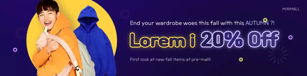 Spanduk Promosi Musim Gugur Trendi Biru