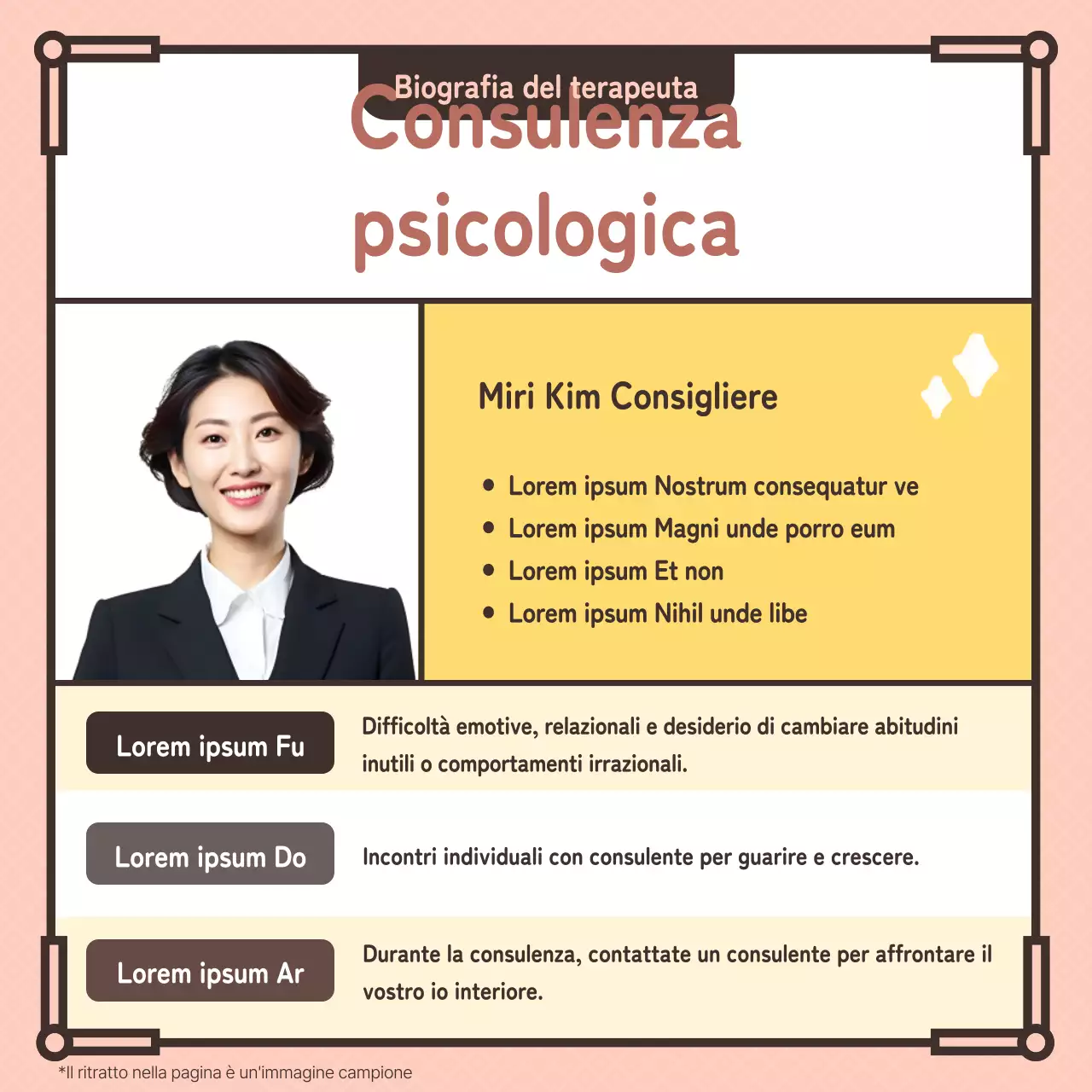 Illustrazione rosa pastello per la promozione di un centro di consulenza psicologica