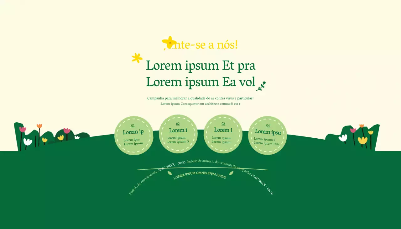 Sobre a campanha verde e amarela de estilo limpo para ir a pé para o trabalho