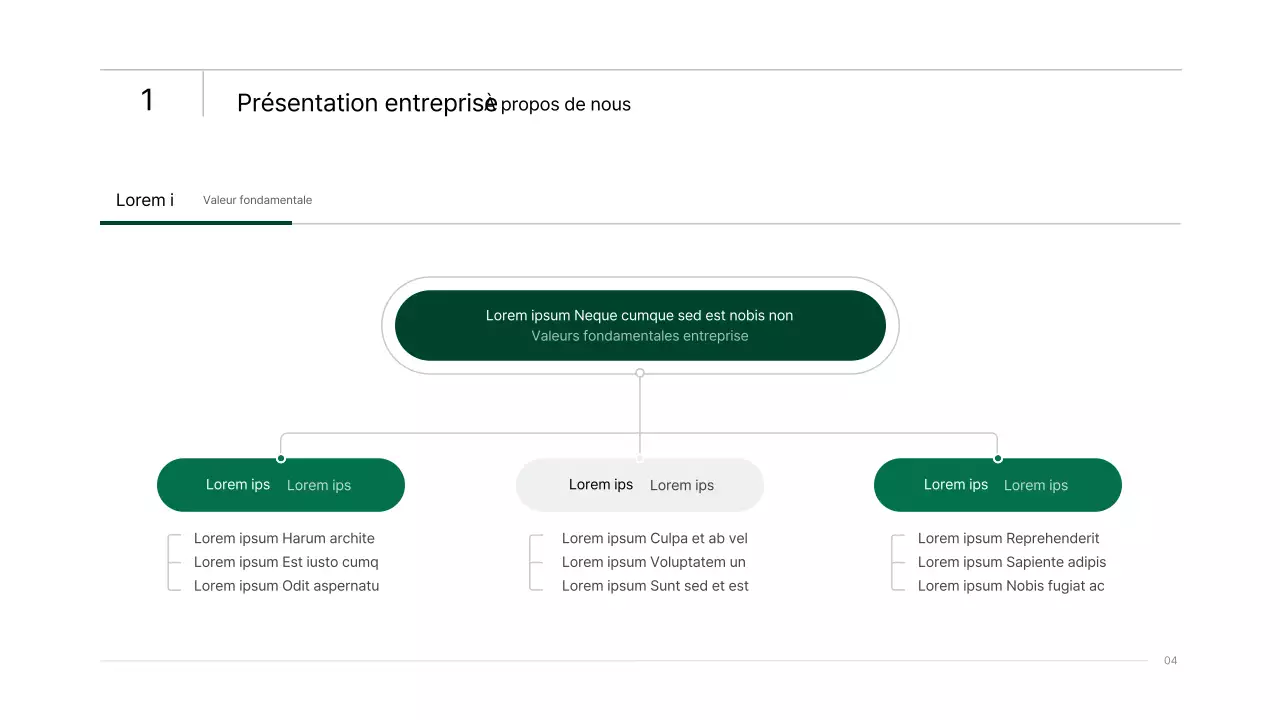 Présentation infographique d'entreprise simple avec des dégradés de bleu et de vert