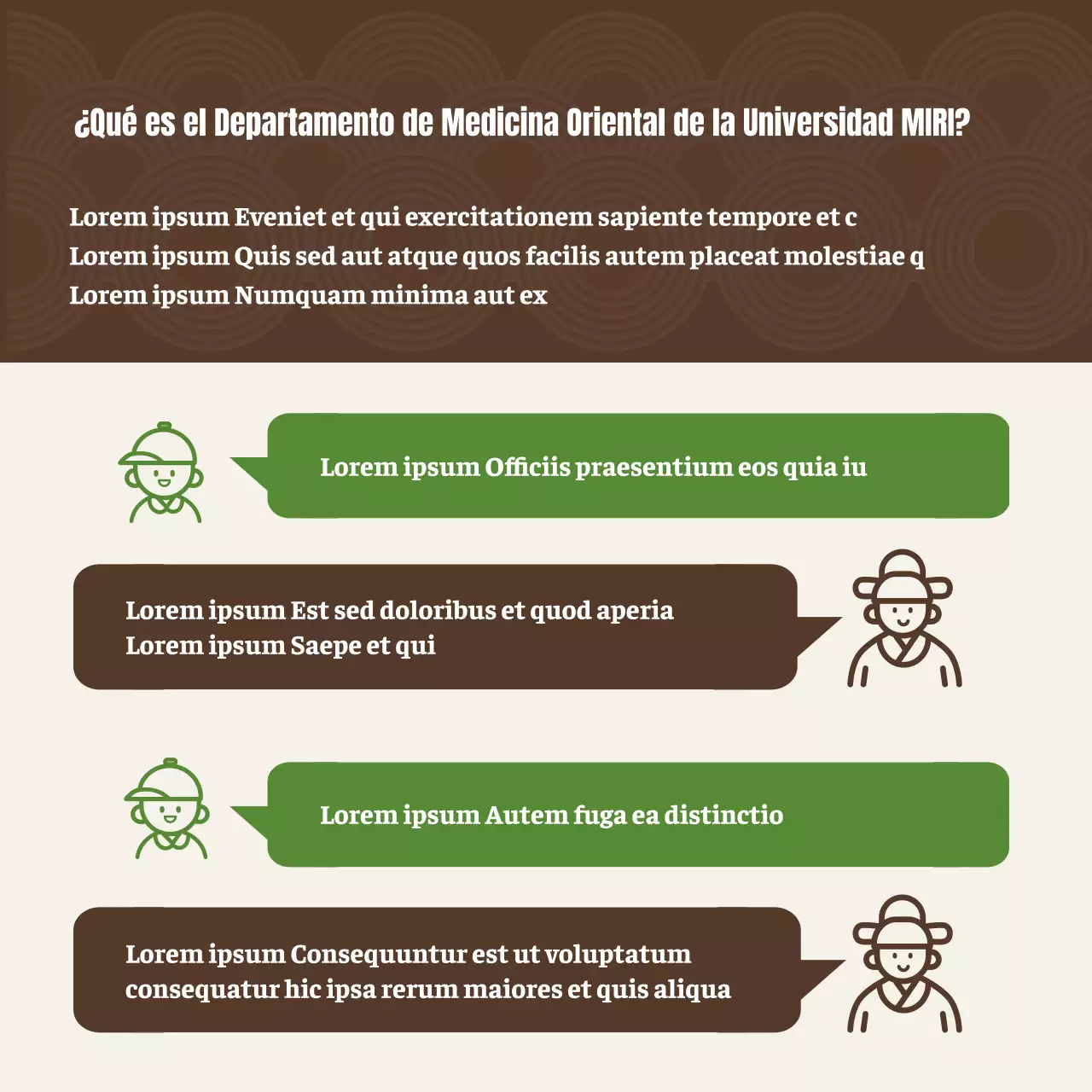 Introducción a la Medicina China Concepto de ilustración en tonos marrones