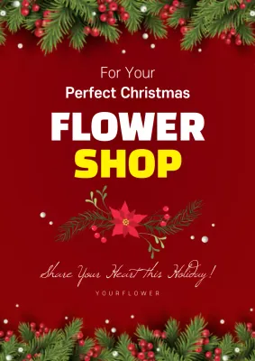 Red Traditional Christmas Promotion Poster