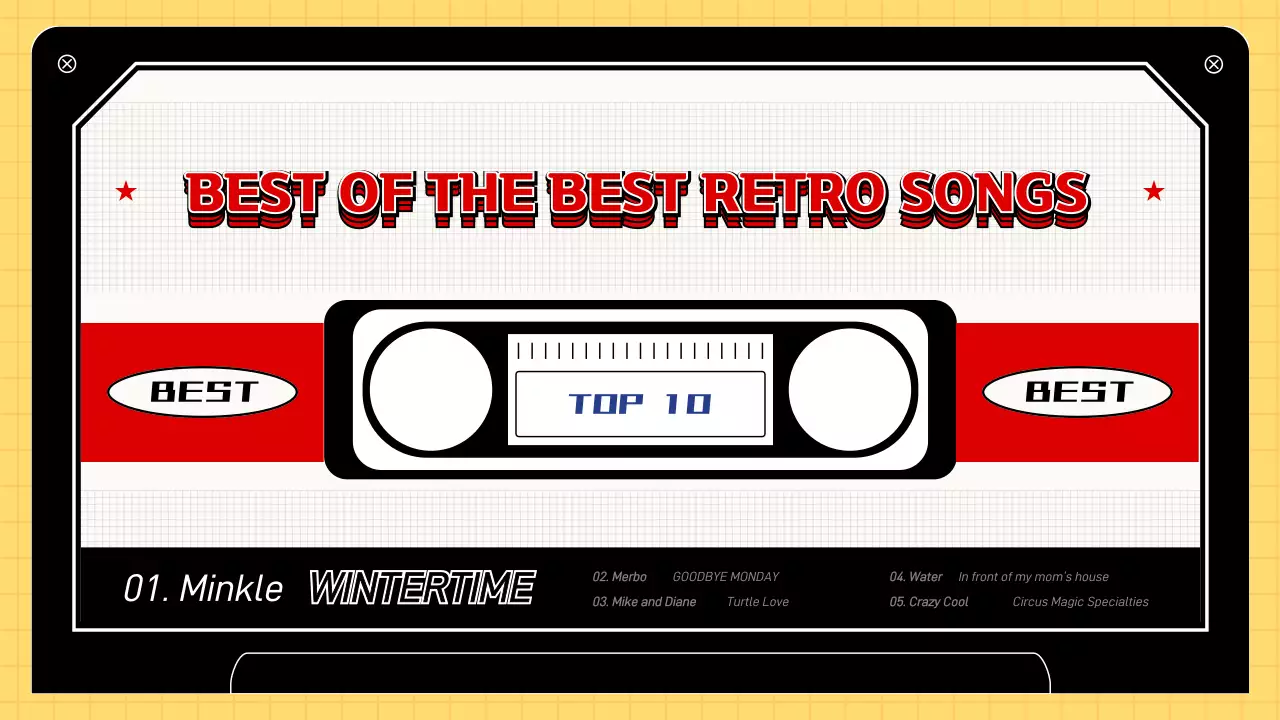 Red Retro Music Playlist YouTube Thumbnail