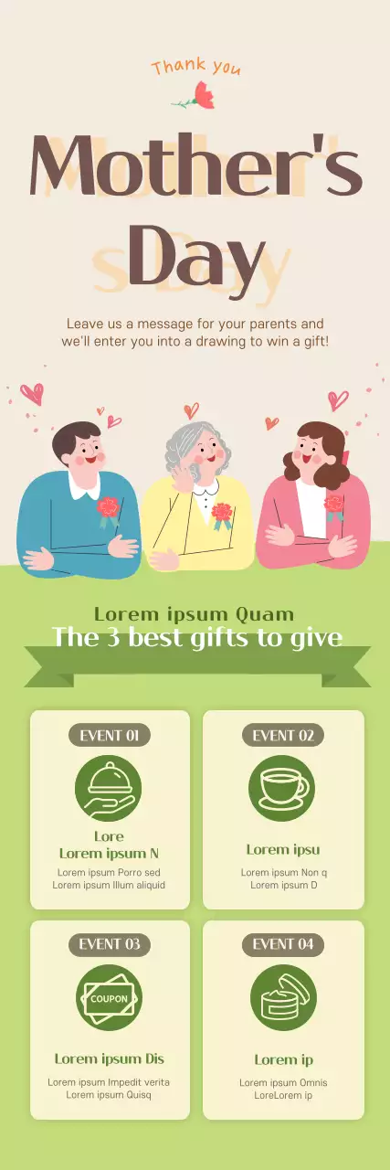 Banner de promoção bege moderno para o dia das mães