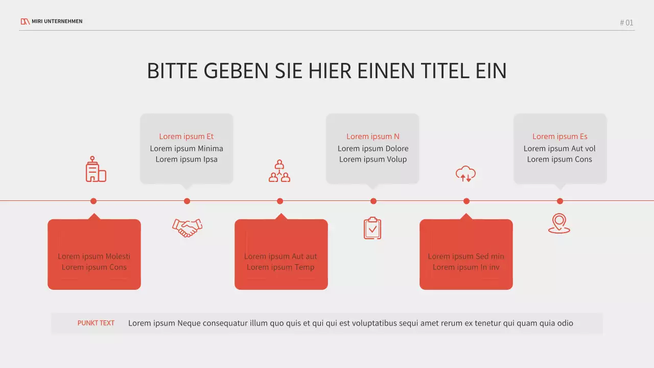 Ein modernes Geschäftsprojekt in Rot und Schwarz