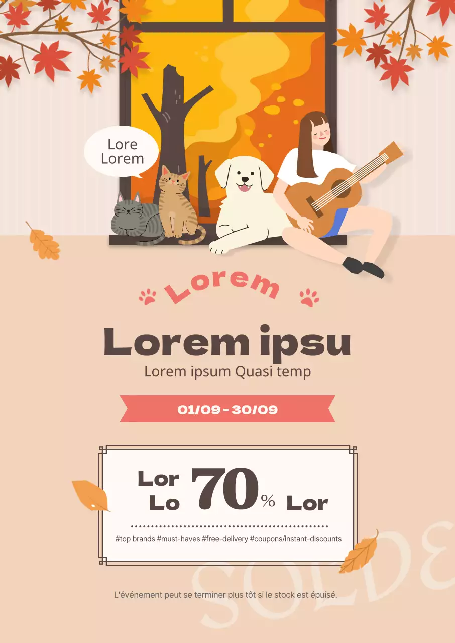 Vente d'animaux d'automne beige