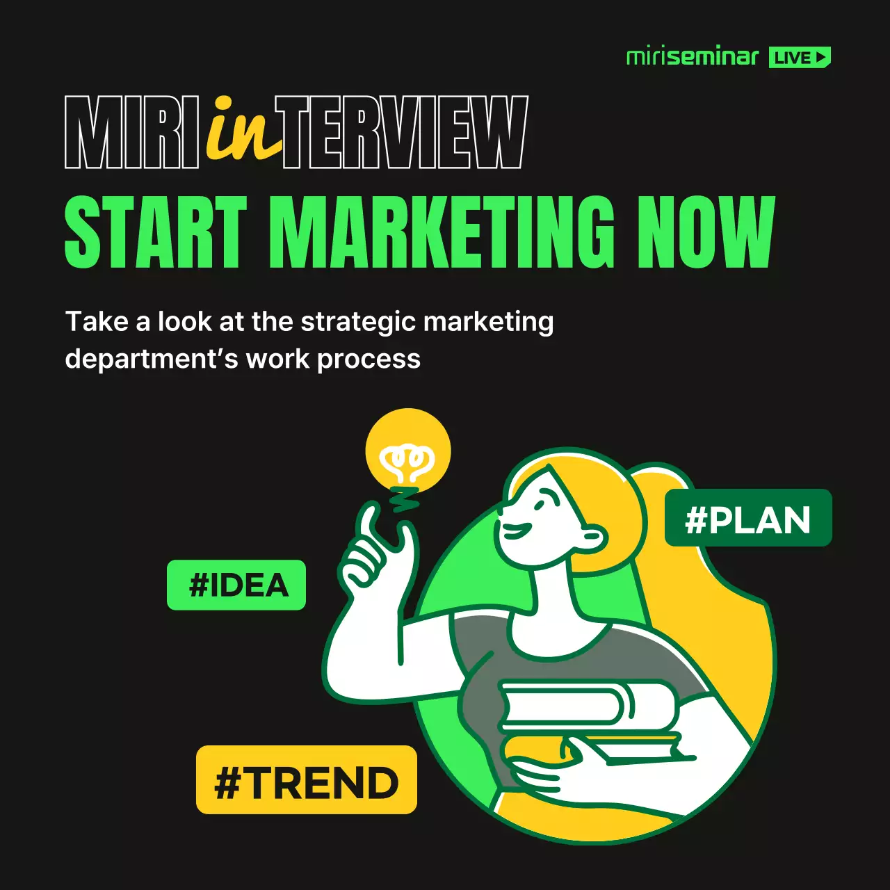 Black Lime Green Yellow Simple high contrast illustration concept department introduction theme