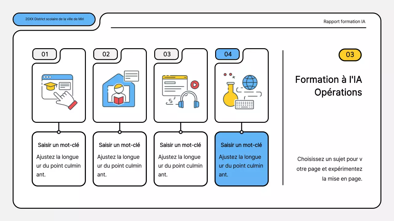 Kit de présentation des rapports de formation bleu et jaune