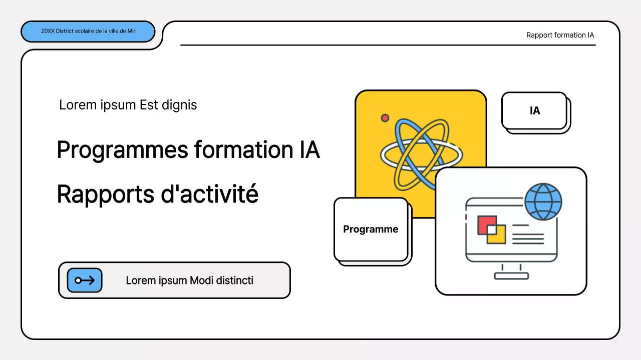 Kit de présentation des rapports de formation bleu et jaune