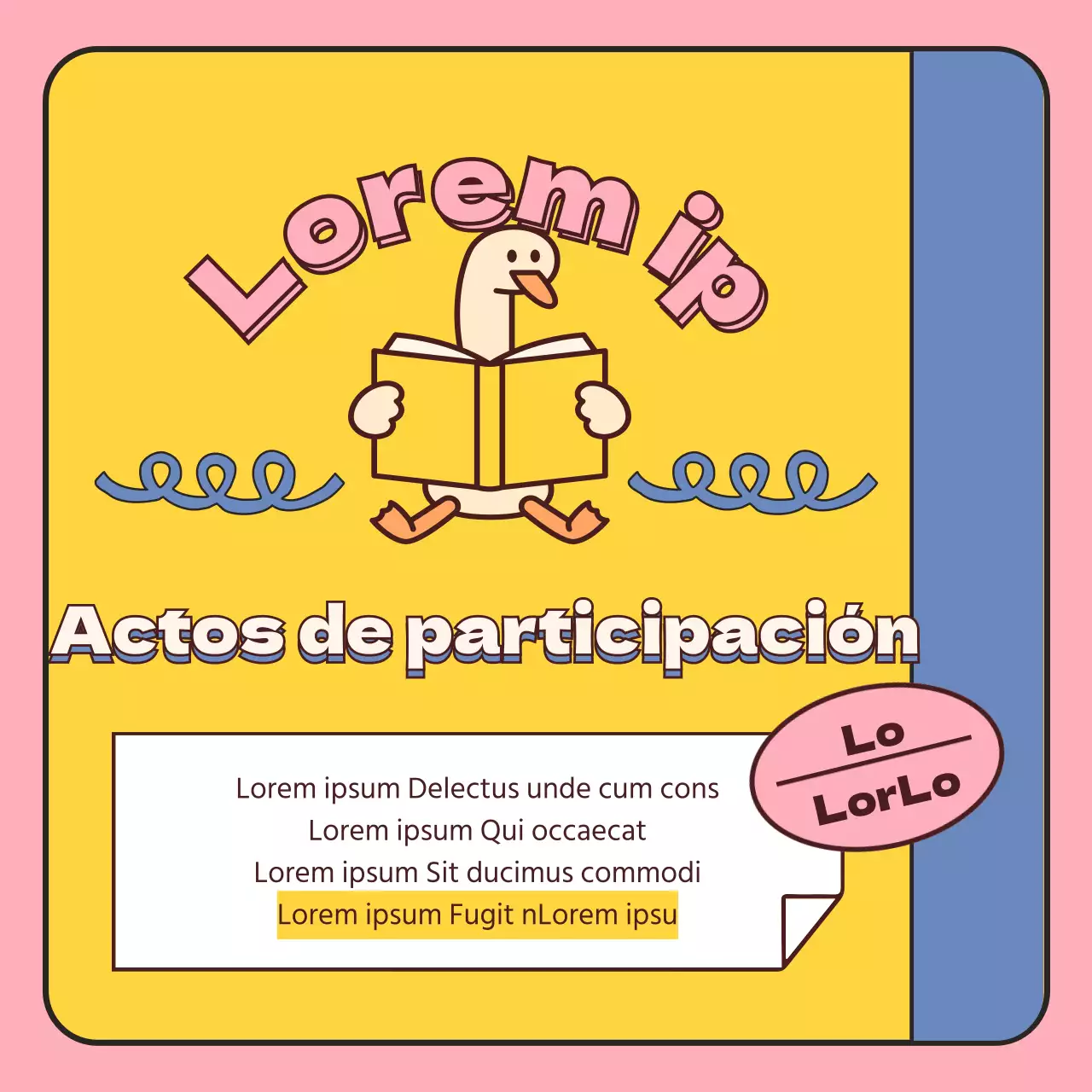 Guía de ferias del libro en amarillo y rosa