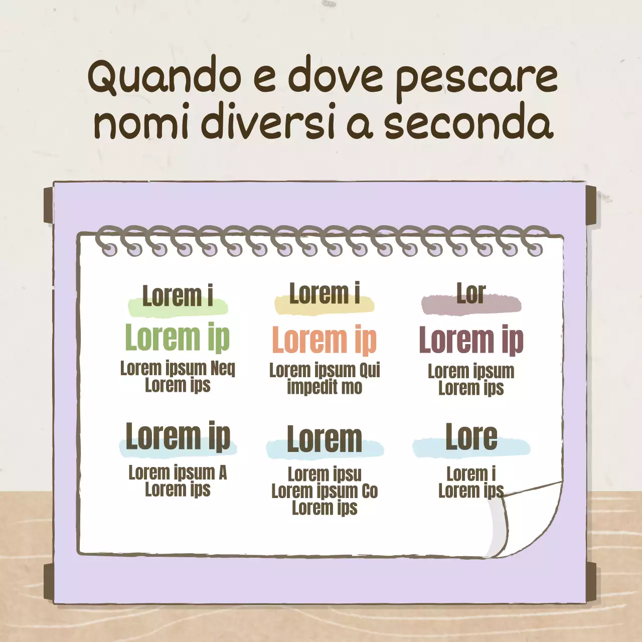 Un concetto tradizionale di vecchio stampo in marrone e albicocca