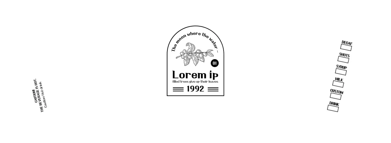 Promote and inform your cafe with a clean, black-and-white emblem logo