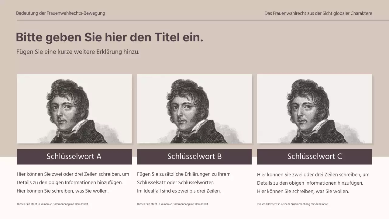  Vorlage eines zurückhaltenden Konzepts für eine globale Frauenwahlrechtsaufgabe