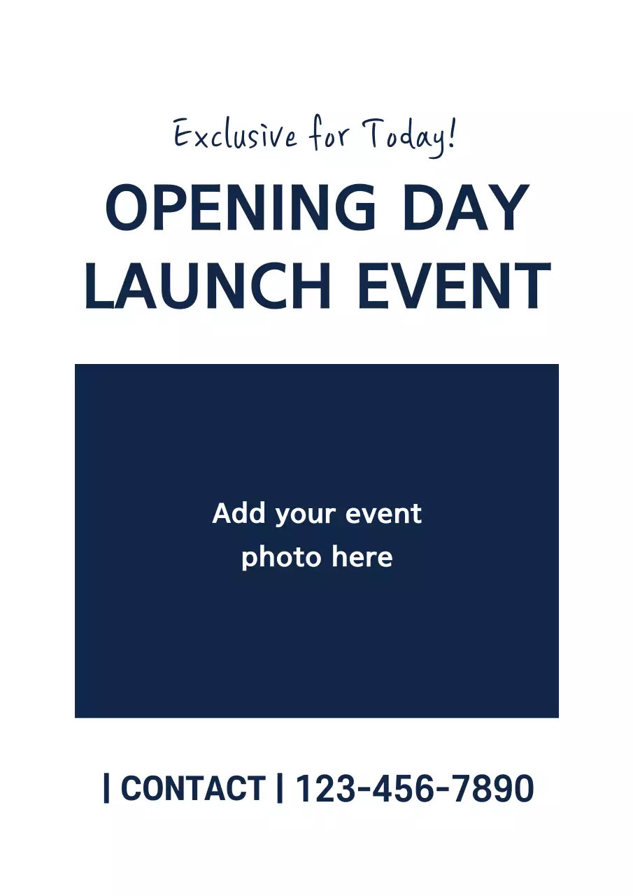 Navy Simple Event Announcement Poster