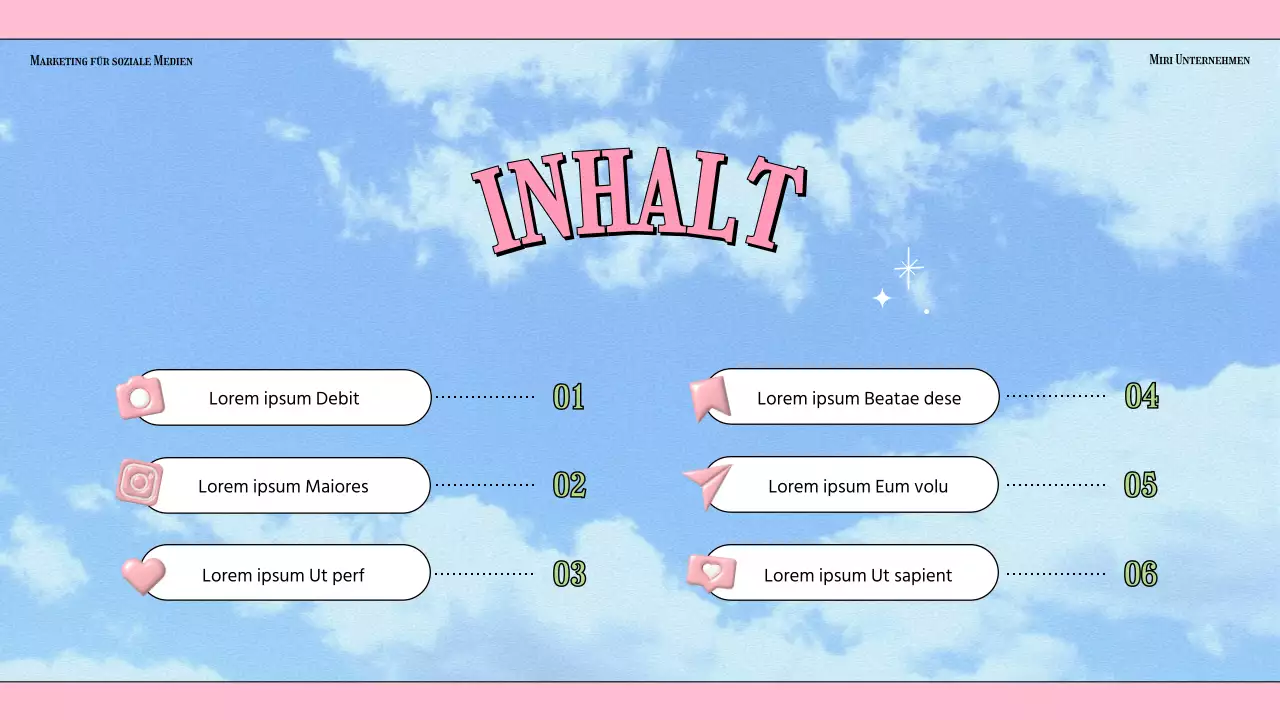 Kitschige Social-Media-Marketing-Branchentrends mit hellblauem Hintergrund