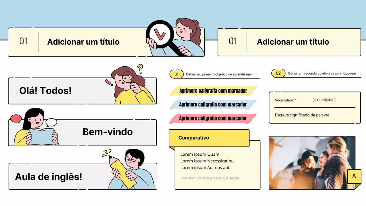 Estilo de personagem educativo bonito em azul claro
