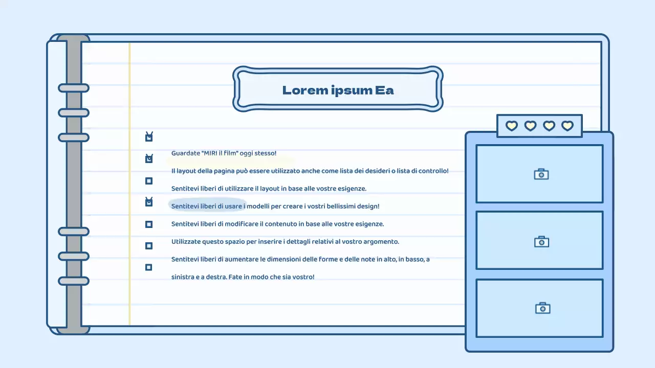 Simpatico kit di presentazione del concetto di agenda in azzurro e verde