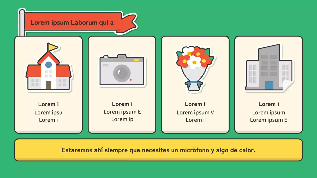 Un portafolio para artistas de la industria del espectáculo con un simpático concepto de pegatinas rojas y verdes