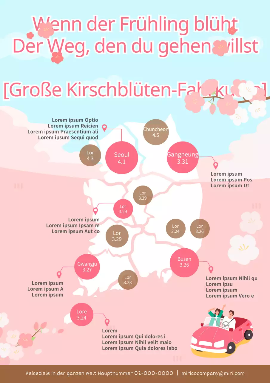 Infografik: Wann sollte man fahren, wenn die Kirschblüten rosa sind?