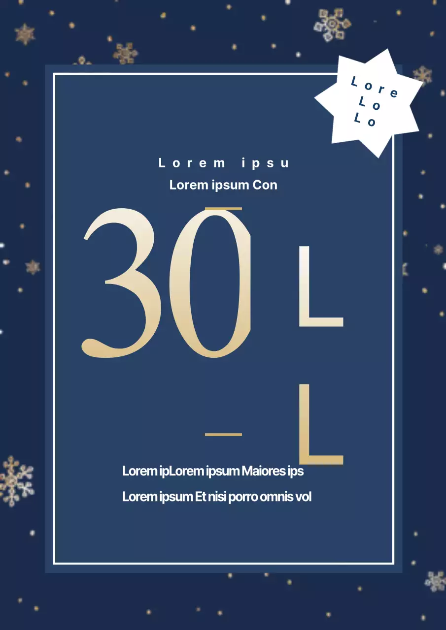 Un prospectus promouvant une vente saisonnière chic en bleu marine.