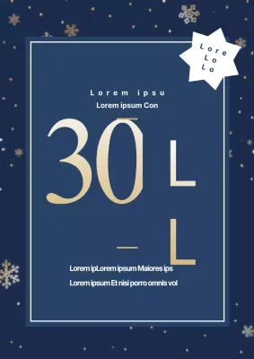 Un prospectus promouvant une vente saisonnière chic en bleu marine.