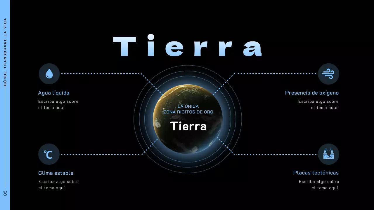 Tema espacial con fotos del espacio sobre fondo negro