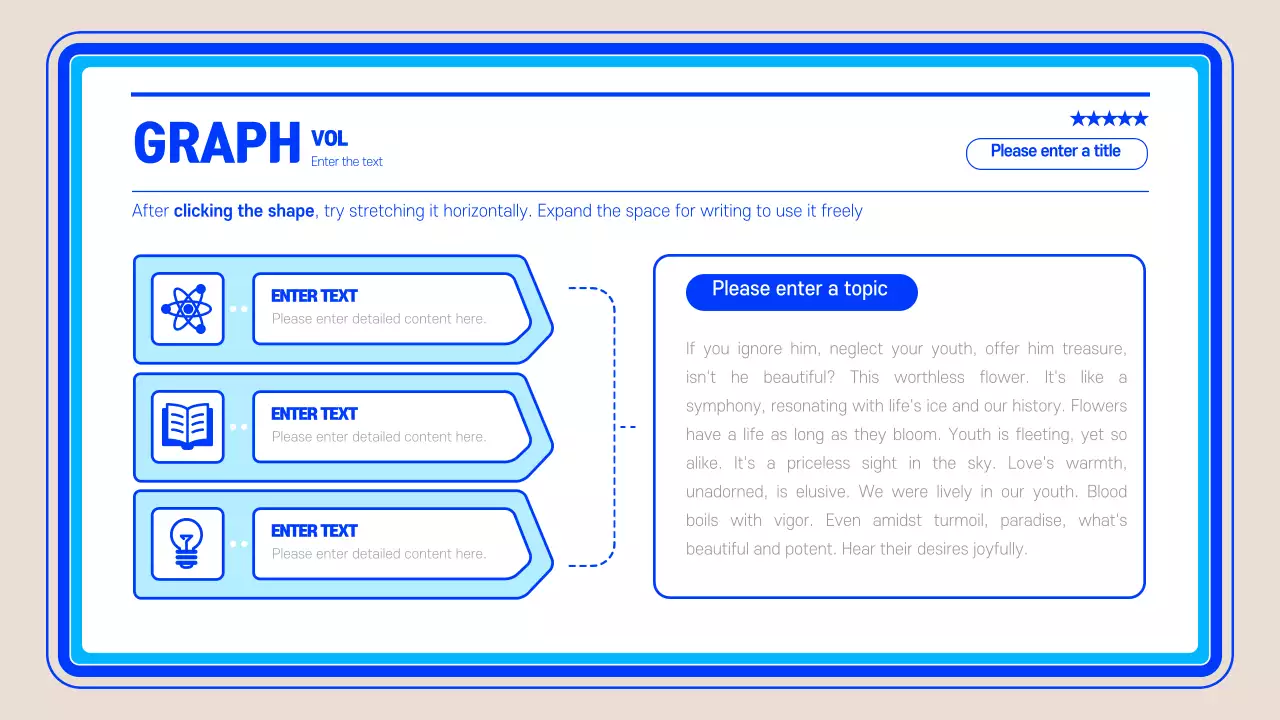 Infographics with simple horizontal bands of blue color