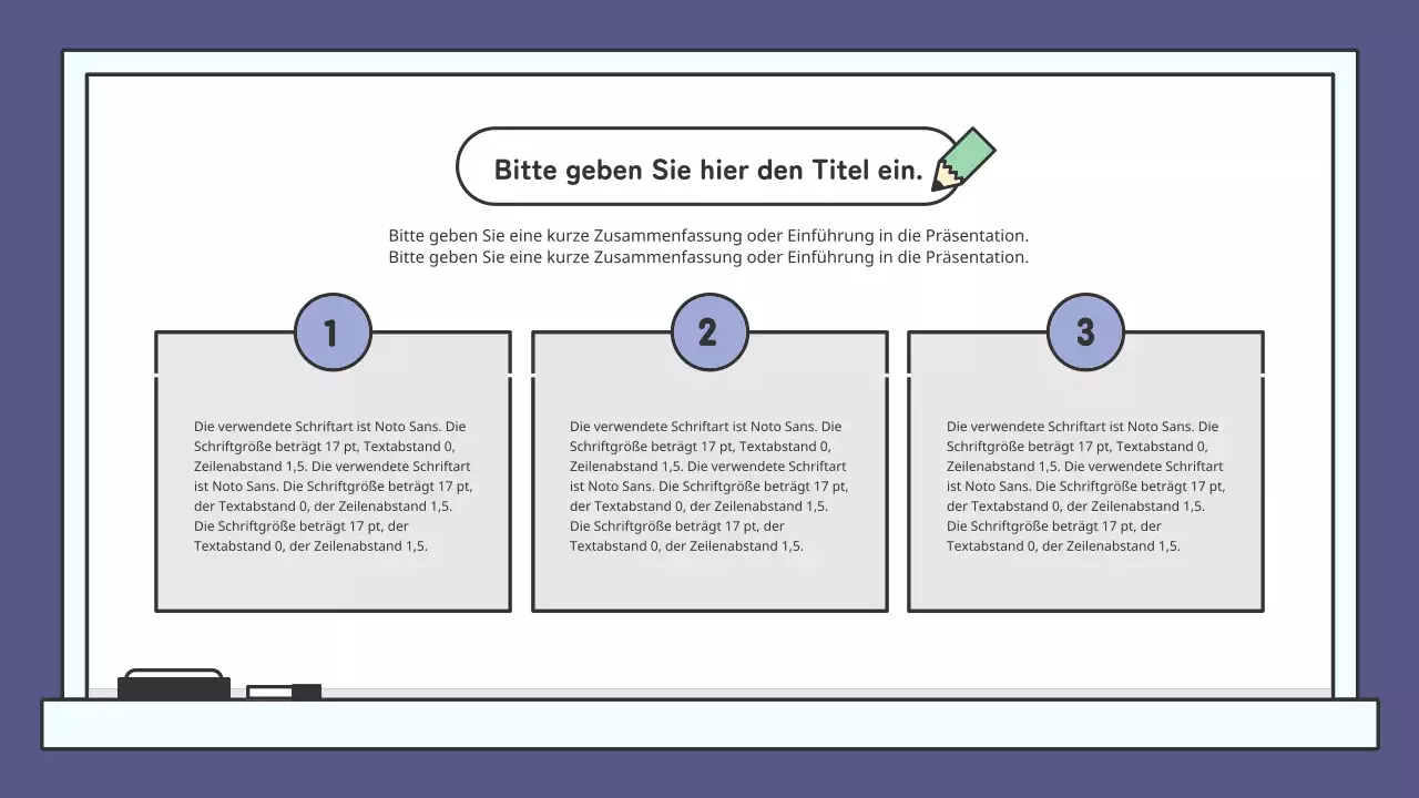 Buntes pädagogisches Kreidetafel-Präsentationskit