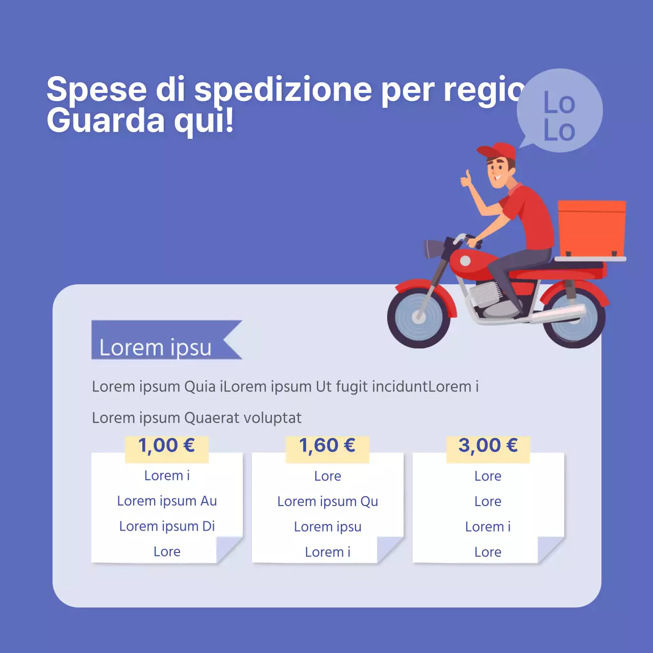 Informazioni sulle spese di consegna