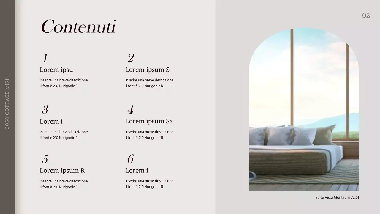 Vi presentiamo la Pensione Miridi nelle tranquille tonalità del grigio-beige.