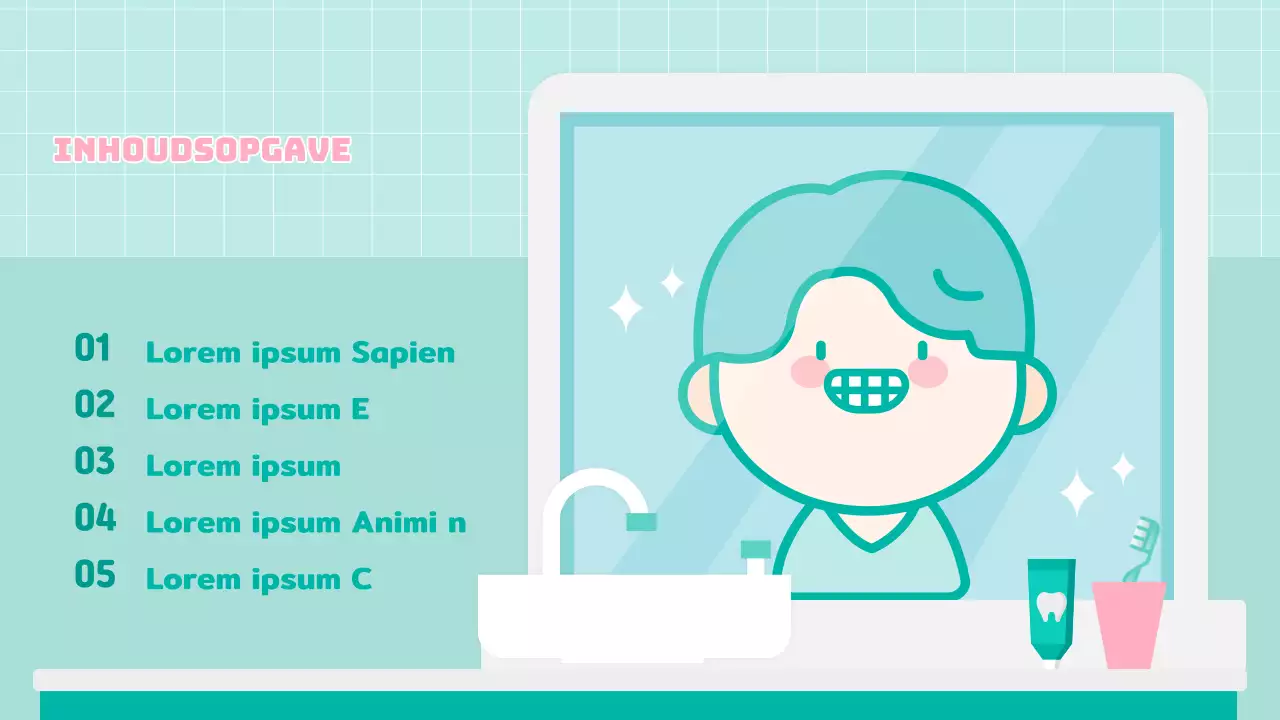 Mint Schattige Kind IllustratieTandheelkundige Gezondheidsvoorlichting