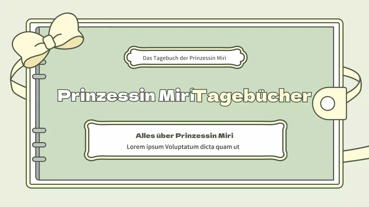 Niedliches Tagebuch-Konzept-Präsentationskit in Hellblau und Grün